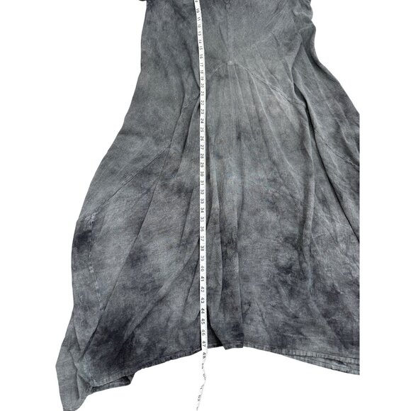 Oh My Gauze Tie Dye Maxi Dress 3/4 Sleeve Gray V-Neck Flowy Boho Women Size S/M - Picture 6 of 7